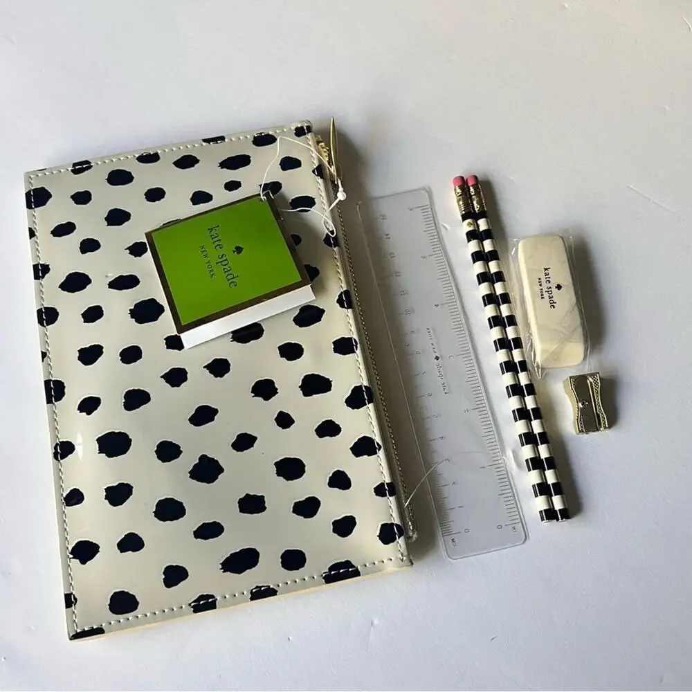 Kate Spade  New York Flamingo Dot Pencil Pouch NWT